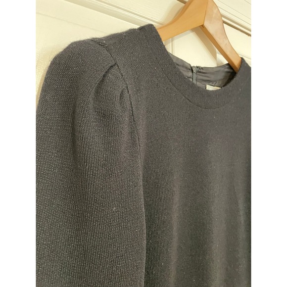 Vintage Connections Polka Dot Bow Pockets Knit Mini Dress Black Long Sleeve M 10 - Picture 2 of 8